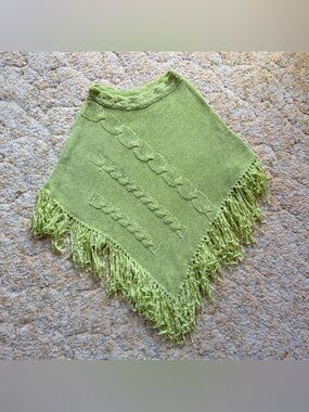 Green KnIt Poncho Top